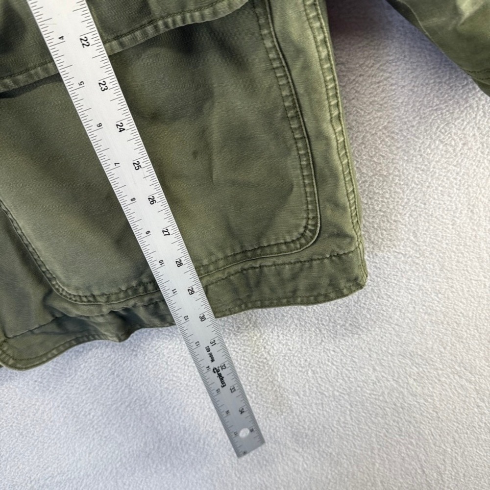 Vintage LL Bean Jacket Men's Medium Green Barn Coat Canvas Lined Distressed y2k - Picture 6 of 14